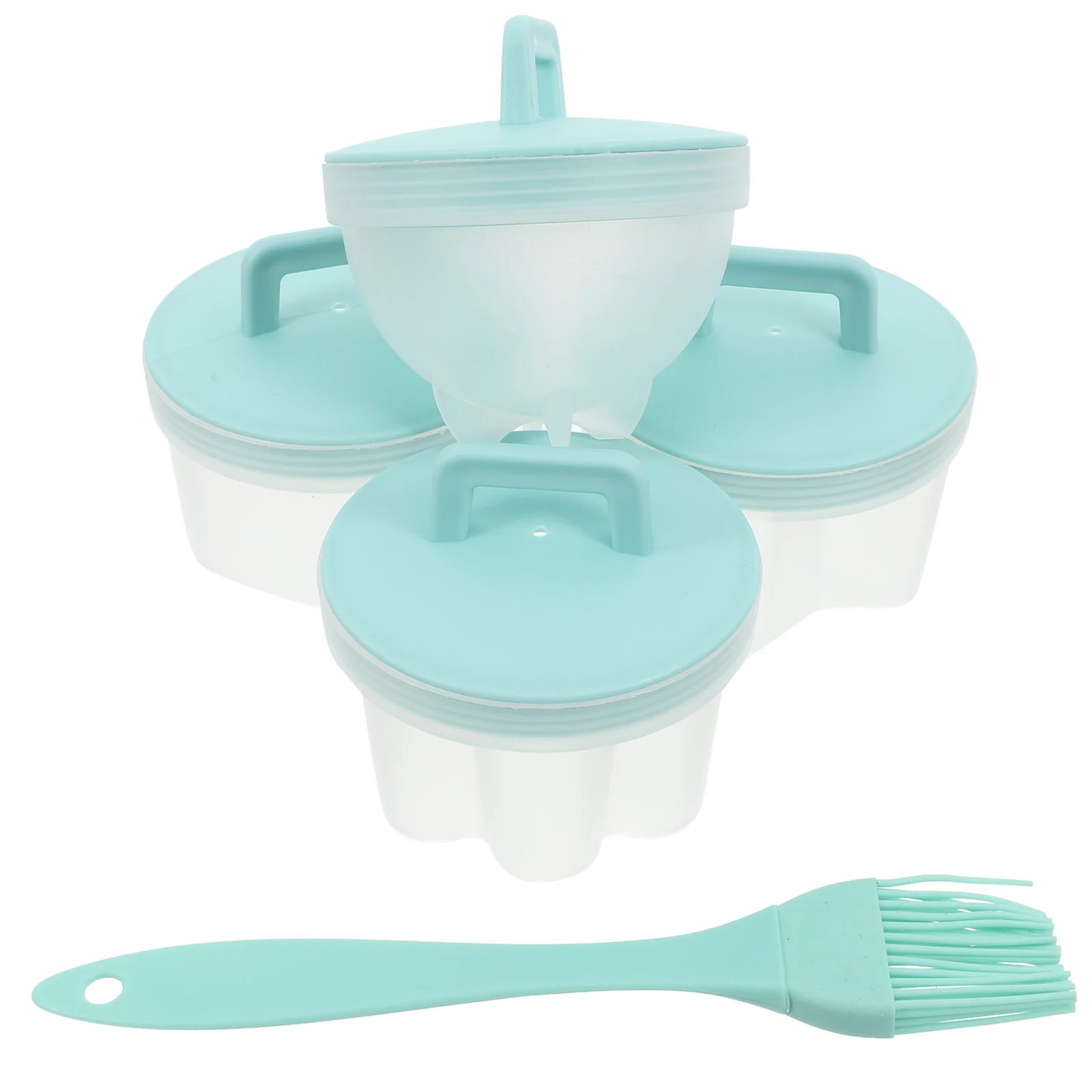 

4 Pcs Egg Cooker Fried Mould Cooking Cup for Plastic Steamer Holder Boiled Container Sky-blue Tool