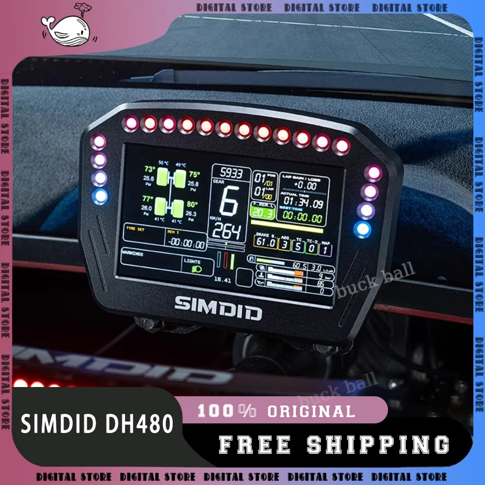 Simdid DH480 Simracing Dashboard Simracing Instrument Simulated Custom Racing Accessories Can Be Installed Moza Simagic Fanatec