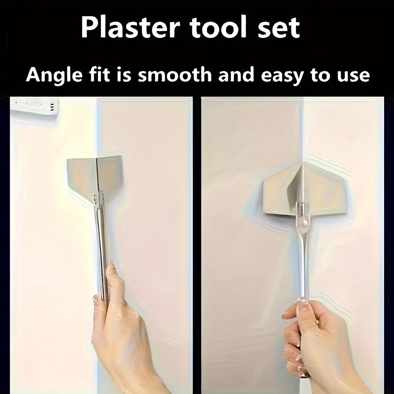 مجموعة أدوات ملعقة زاوية الحائط مكونة من 4 قطع، هيكل معدني، لإصلاح وتنعيم الجدران