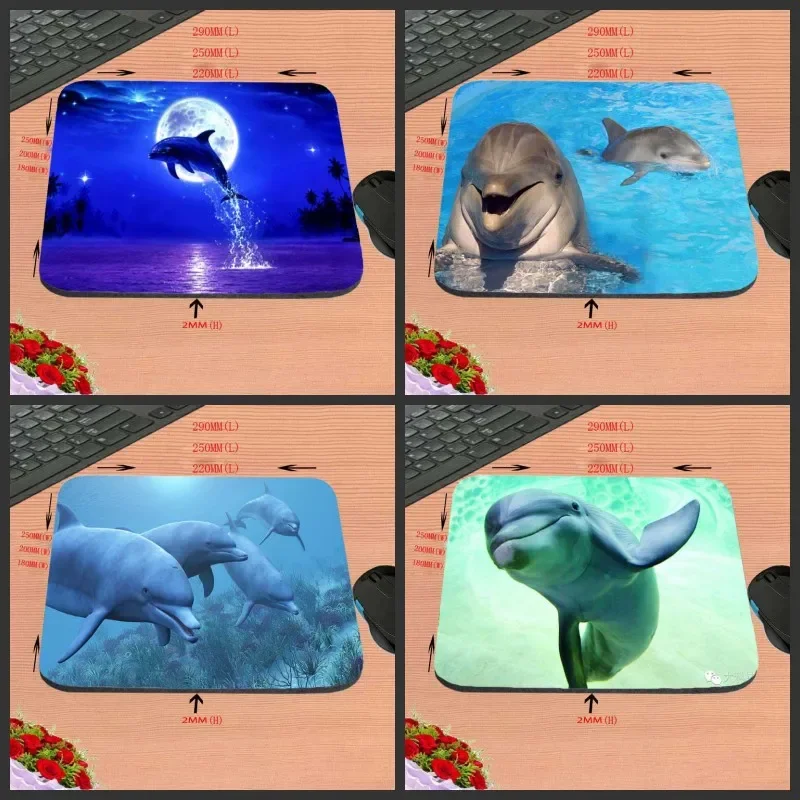 Dolphins Under The Sea Design Anti-slip Durable New Arrival  Customized Rectangular Mouse Pad Computer PC Nice Gaming As