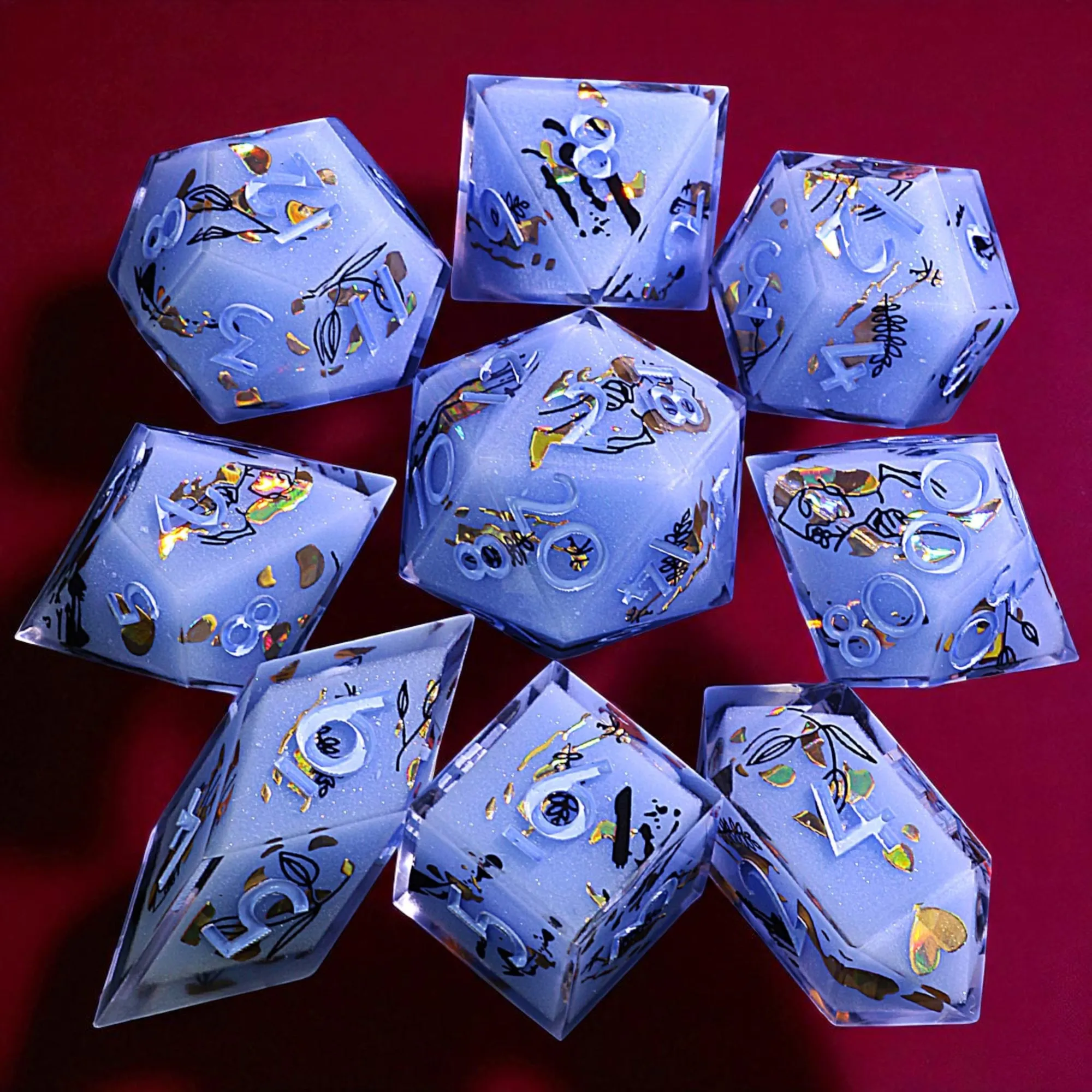 

9. Наборы D и D из многогранной смолы. Glyph Mirage сирены.