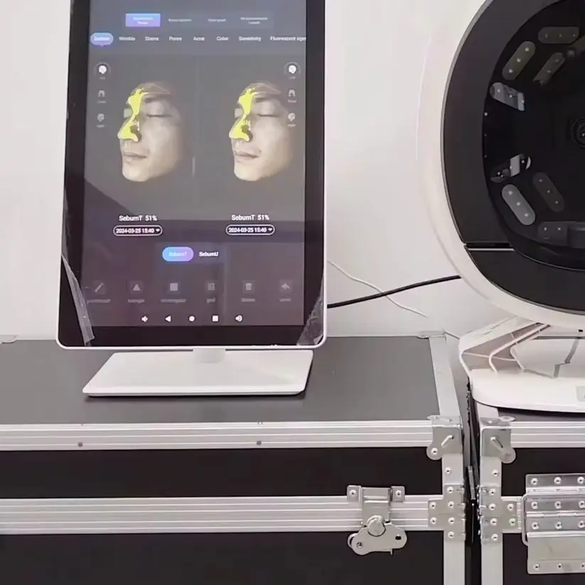 Q2 Magic Mirror AI Skin Analyzer 8 Spectrum 3D Facial Detector Professional Beauty Salon Skin Analysis Machine