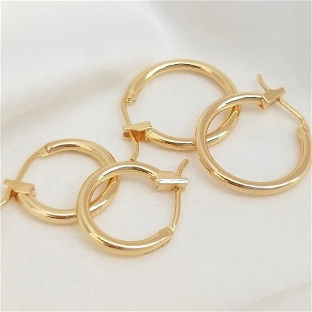 14K Wrapped Gold French Earrings Simple Circle Earrings Europe Ins 0Handmade Materials Diy Earrings Accessories E307