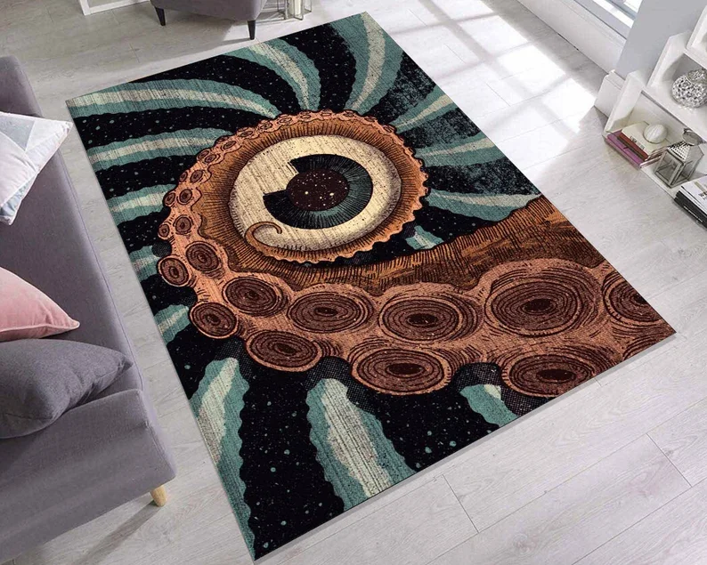 Octopus Foot Eyeball Carpet Bizarre Light Luxury High-end Feeling Door Mat Room Living Room Bedroom Decoration Octopus Rug
