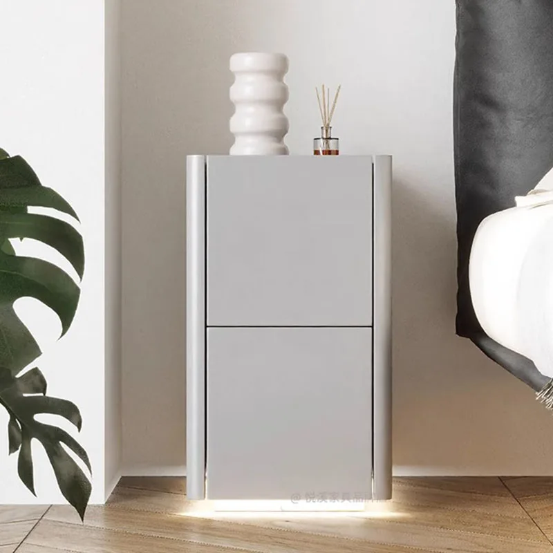 Organizer White Bedside Table Bedroom Mobile Drawers Luxury Storage Cabinets Nightstand Librero Mesa De Noche Trendy Furniture