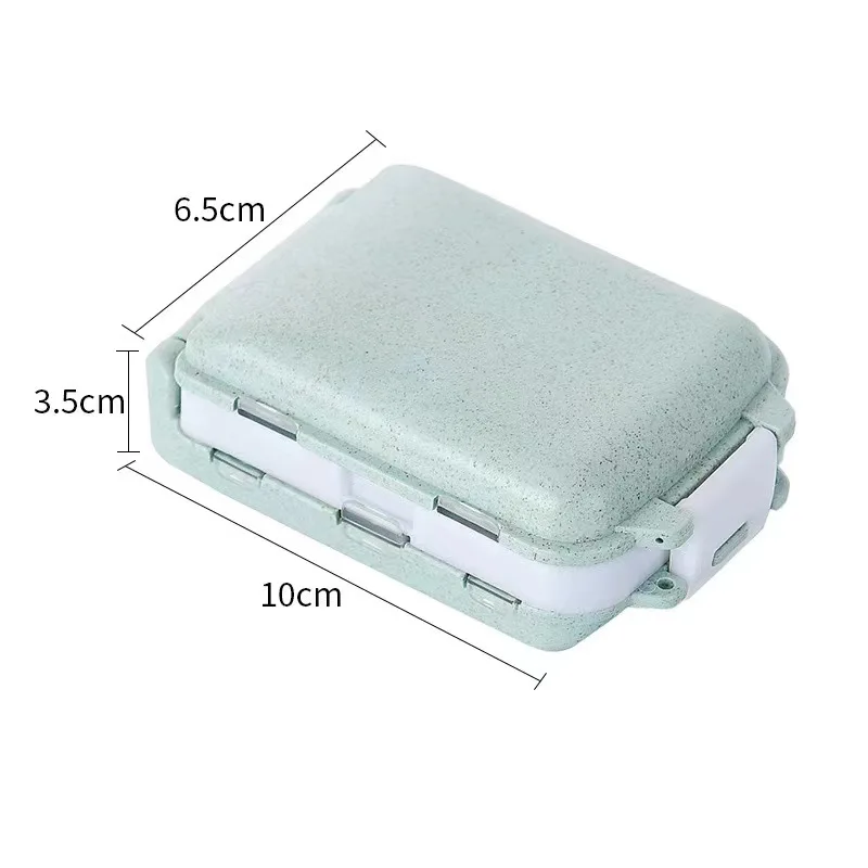 1pc Fashionable Sealed Three-layer Small Medicine Box, Foldable with Three Sections and 8 Compartments, Mini Storage Box