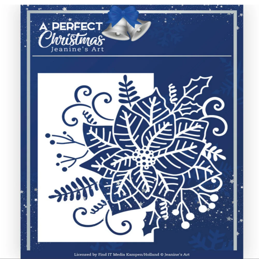 

2022 Christmas New Arrival Poinsettia Flower Edge Metal Cutting Dies Scrapbook Diary Decoration Embossing Template Handmade