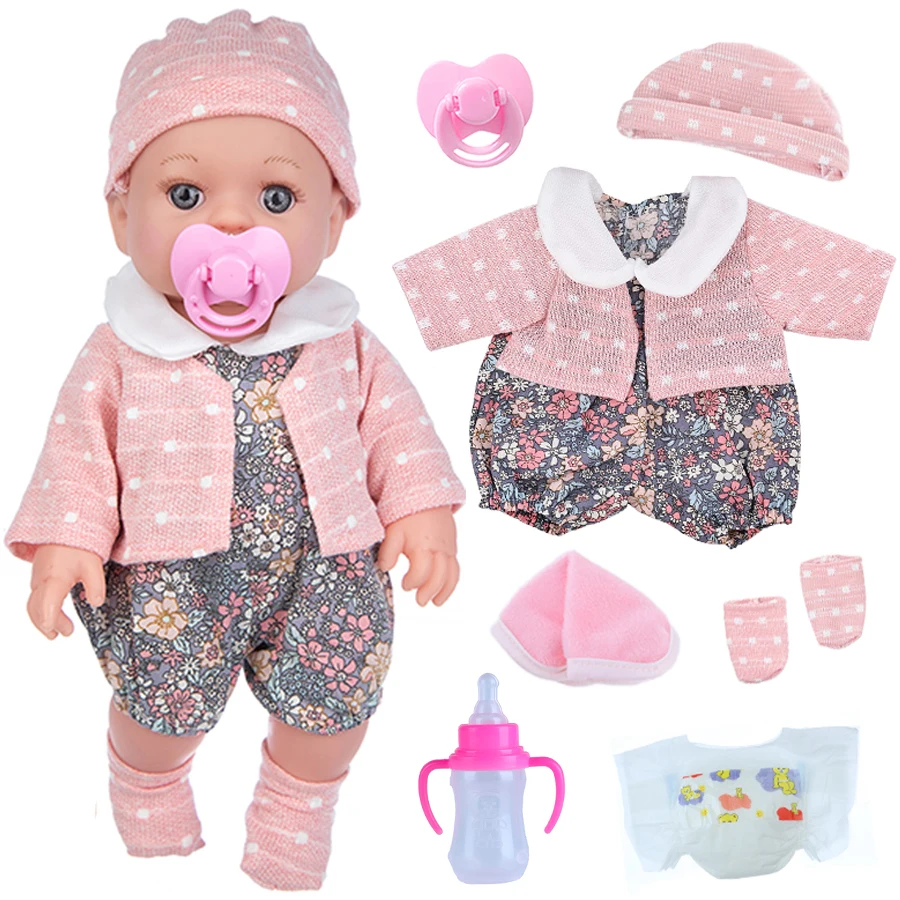 12in/30cm Reborn Doll Can Be Washed, Appease Be Education Soft Baby Doll Limb Movable and Clothes Detachable, Children's Toy Gif