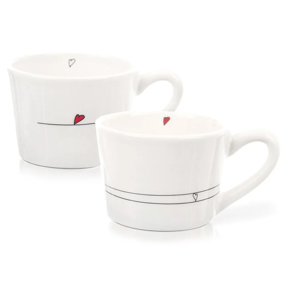 Keramische Thee Koffie Kopjes Hart 200 Ml 2 Stuks