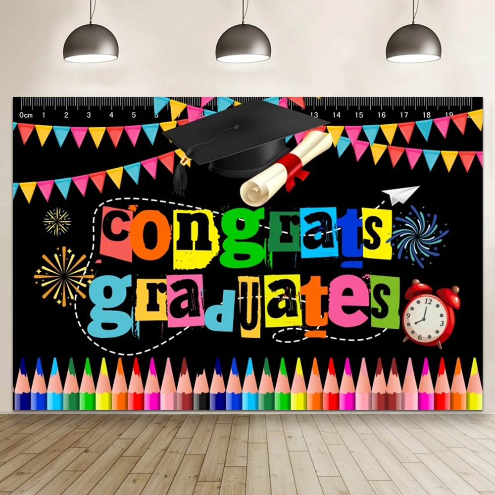 Kindergarten Graduation Party Photo Background Class Of 2024 Color Dots Pattern Customize Photographic Poster Children Backdrops