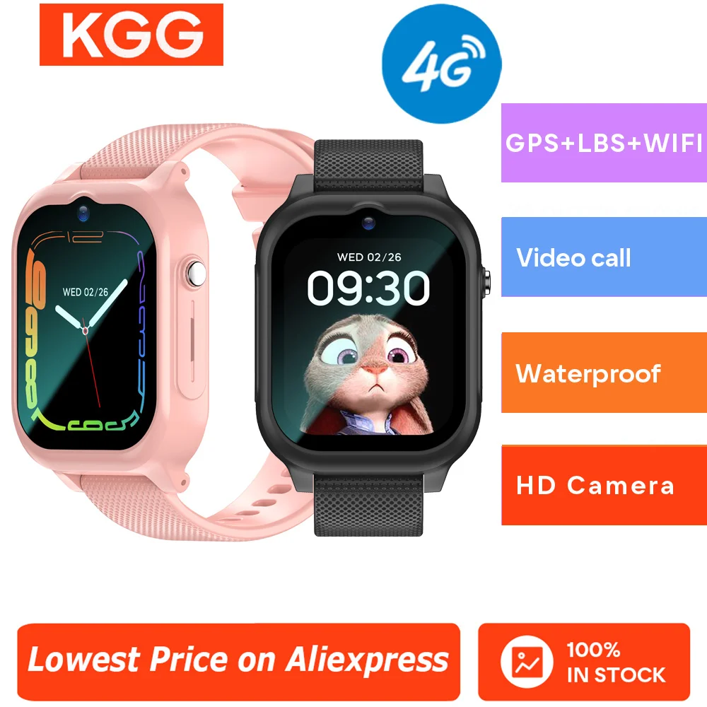 

4G Kids Smart Watch Phone HD Video Call GPS WIFI Camera Voice Chant SOS Monitor Tracker Location Children Clock Smartwatch Gift