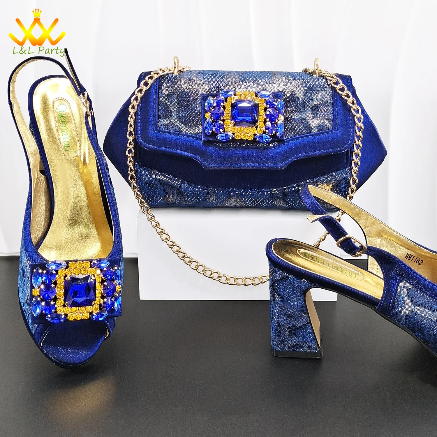 Mature Style 2026 Fashion Classics Italian African Women Hot Shoes and Bag Set in Purple Color with Crystal for Wedding