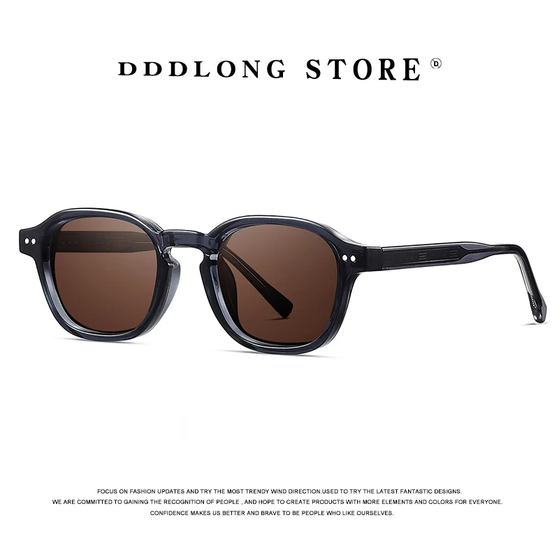 DDDLONG moda retro kwadratowe punkowe okulary przeciwsłoneczne damskie męskie okulary przeciwsłoneczne klasyczne Vintage UV400 odcienie zewnętrzne D534
