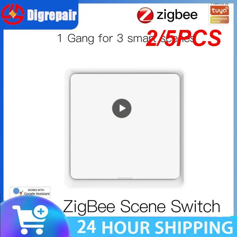 

2/5PCS Tuya Smart Scene Switch 12 Scene 4 Gang Switch Push Button Controller Works With Gateway Smart Life App