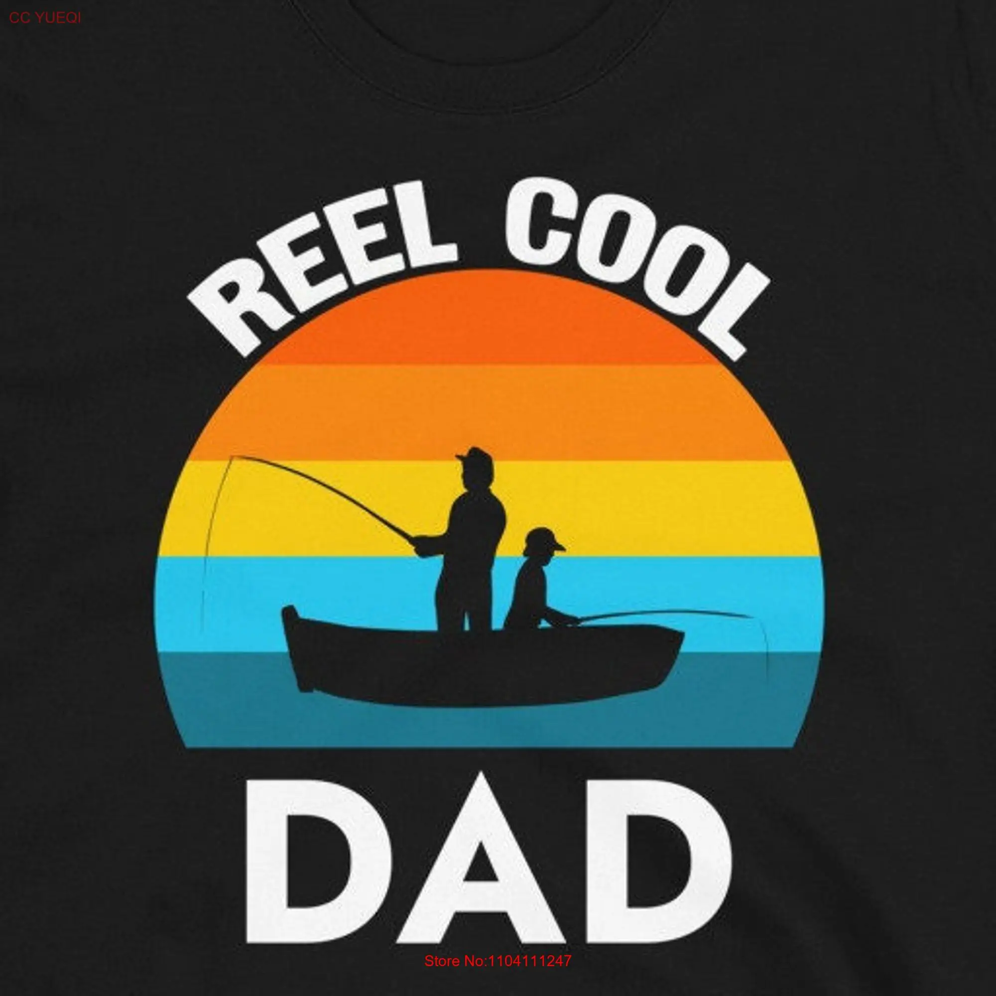 Reel Cool Dad Fishing T Shirt Mens s Fish Fisherman Birthday Christmas from Kids long or short sleeves