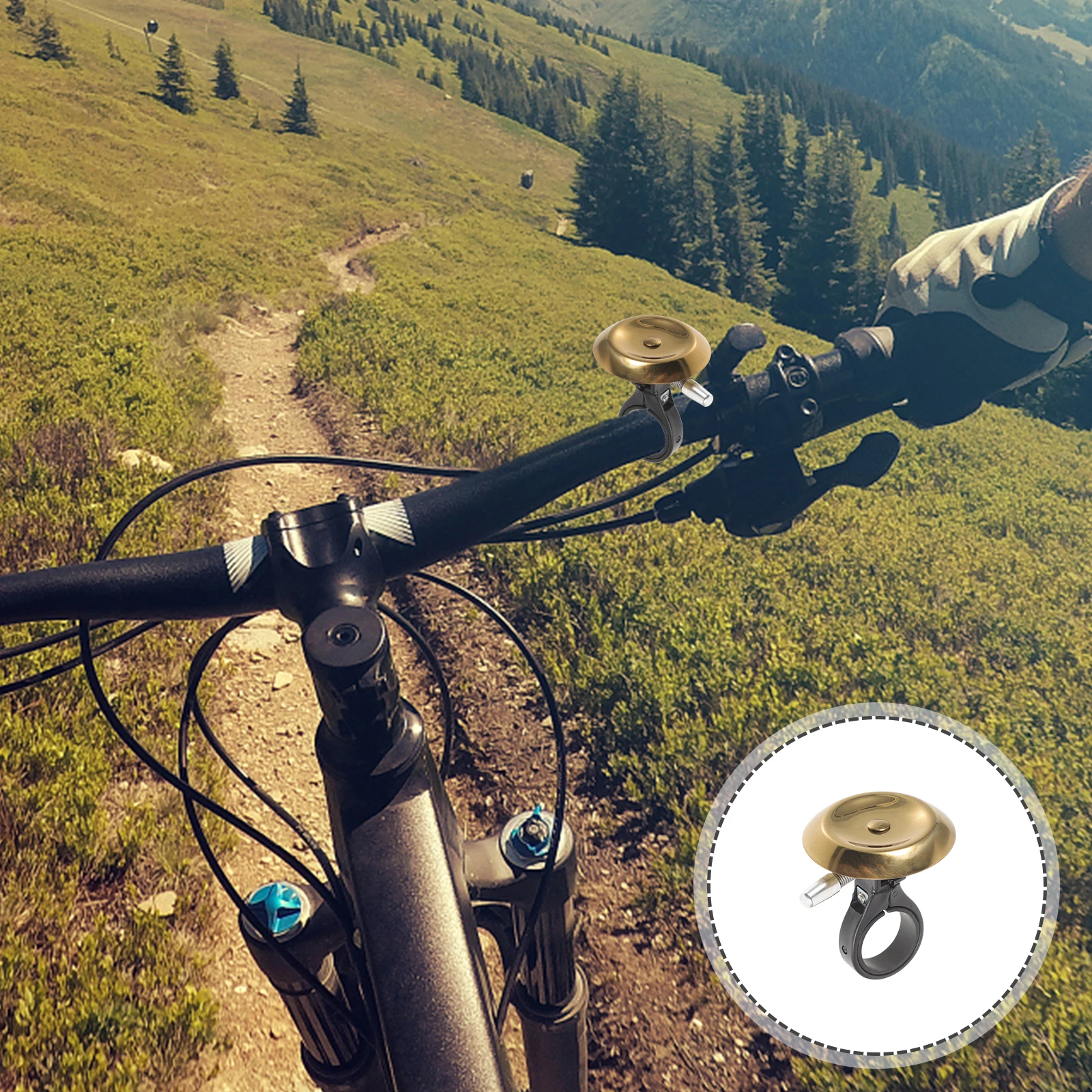 Bike Bell Durable Metal Plastic Compact Loud Safety Warning Bell for Mountain Road Bikes Outdoor Riding Accessories