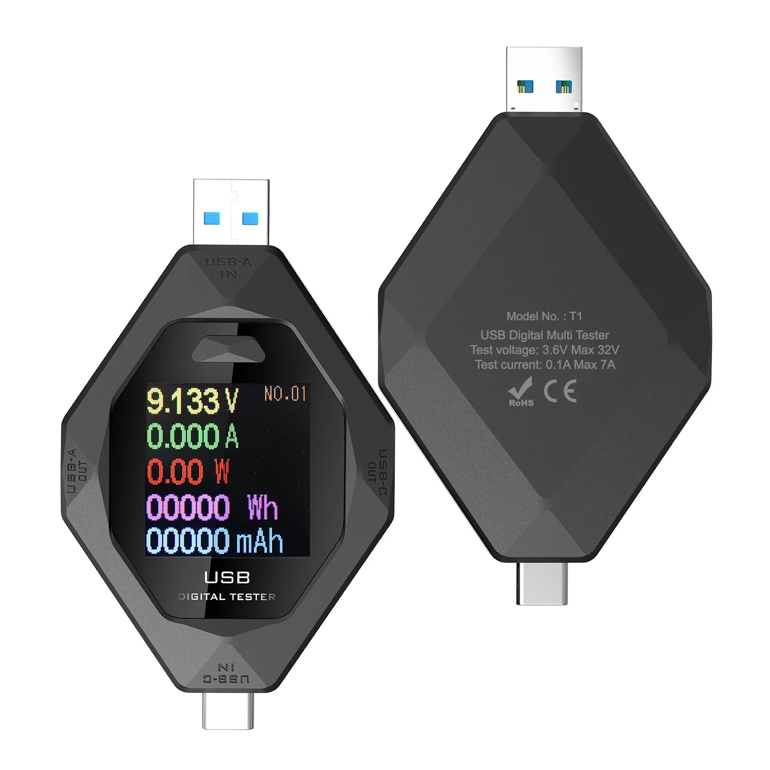 Тестер USB Type-C 3,6-32 В, цифровой интеллектуальный тестер напряжения тока 2 в 1, детектор мощности быстрой зарядки