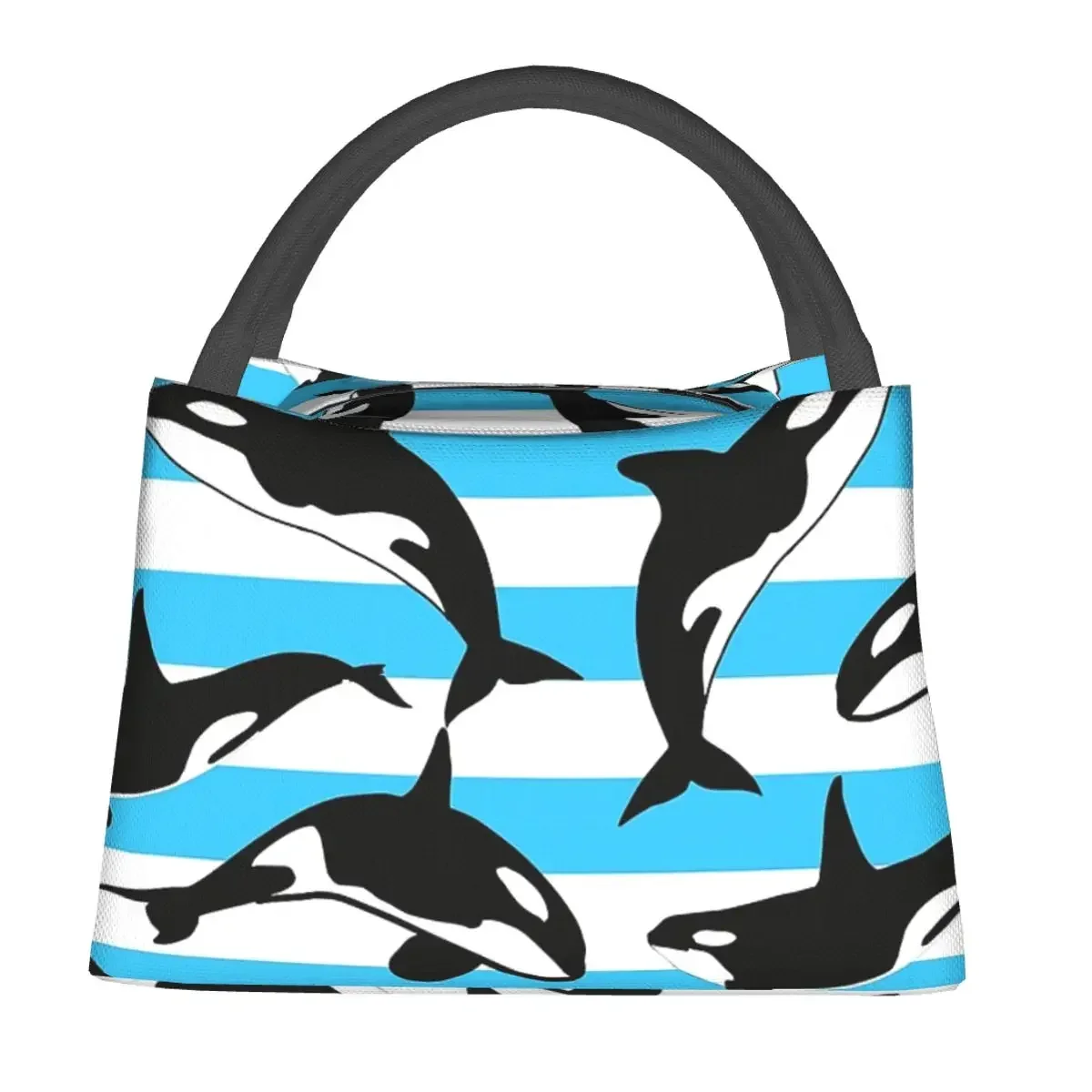 Orca Killer Whale Lunch Bags Insulated Bento Box Portable Lunch Tote Resuable Picnic Bags Cooler Thermal Bag for Woman Girl