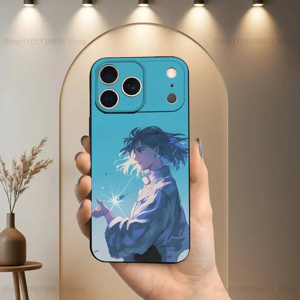 حافظة H-Howles M-Moving C-Castles لهاتف iPhone 6,17,16,15,14,13,12,11 Plus,Pro Max,XS,X,XR,SE,Mini,8,7,غطاء أسود من السيليكون الناعم #4