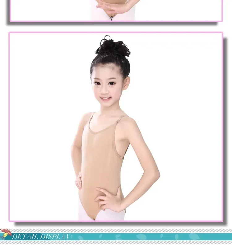 Kind Erwachsene Sexy Nahtlose Leibchen Haut Farbige Gymnastik Trikot Mädchen Kinder Tanzen Ballett Unterwäsche Badeanzug Nude Trikot – Detail 5