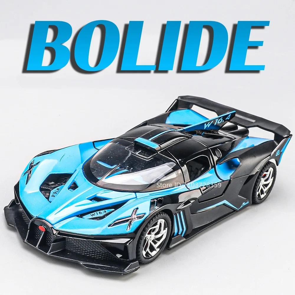 1:32 BOLIDE DIVO Supercar Spielzeugmodelle Legierung Druckguss Gummireifen Türen geöffnet Sound Licht zurückziehen Dekoration Mini-Sportwagen