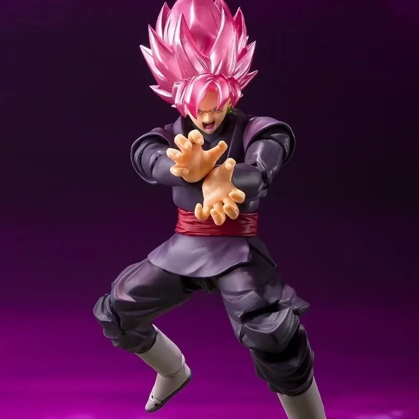 Bandai SHF Zamas Black Goku Super League Peach Red World God Dragon Ball Figura súper móvil