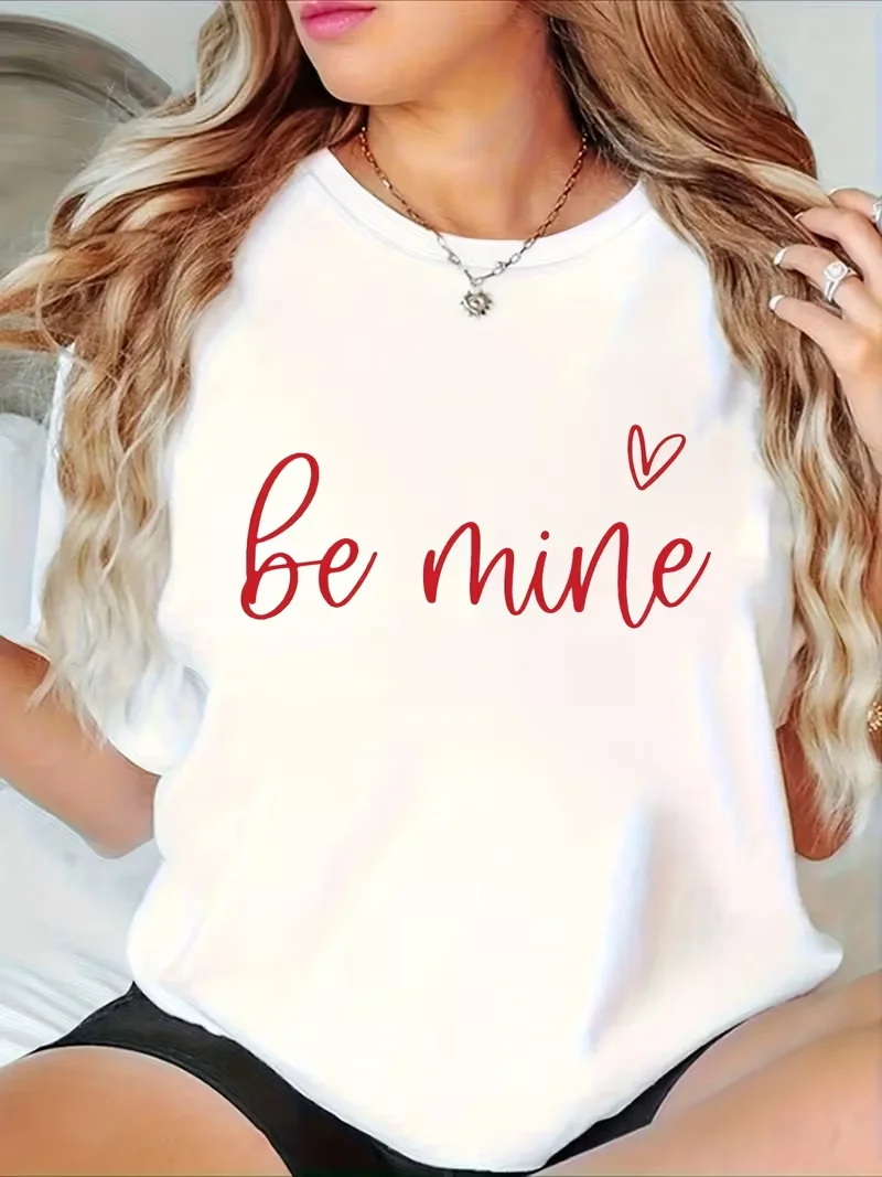 

Lady - Be My Lover (with heart symbol) Pattern Crew Neck T - shirt