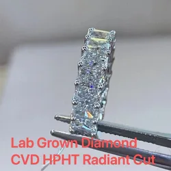 4Ctw Radiant Cut CVD HPHT Lab Created Diamond DEF Color VS-VVS Eternity Wedding Band 14K White Gold