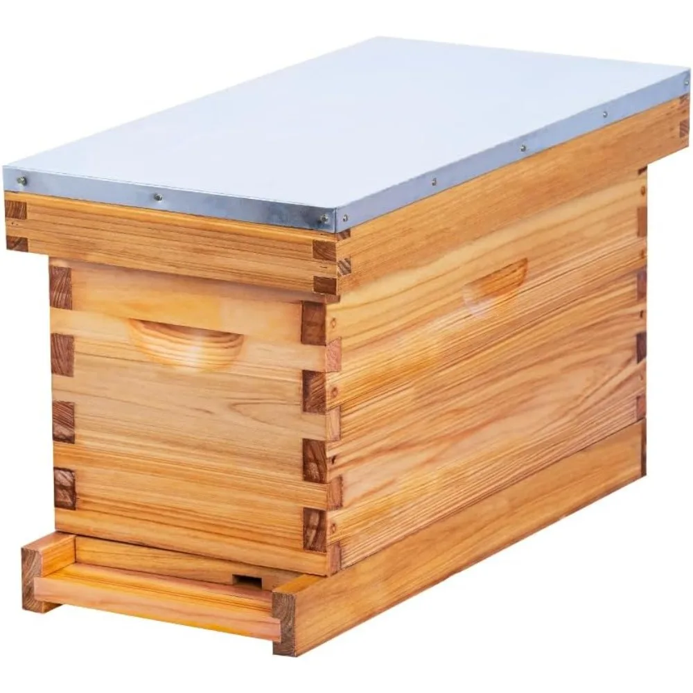 5 Frame Nuc Complete Bee Hive Kit Langstroth Beehive Box Dipped in Beeswax Include Beehive Frames and Waxed Foundation Sheets