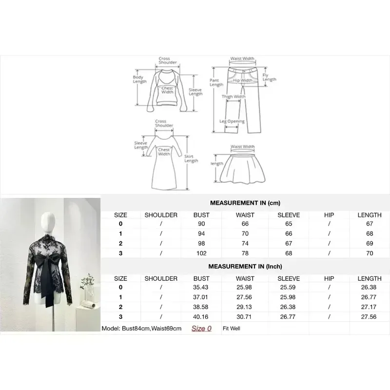Nuevo Blusa Vintage de encaje con lazo ceñido al cuerpo de manga larga sin espalda transparente para mujer Topsparty