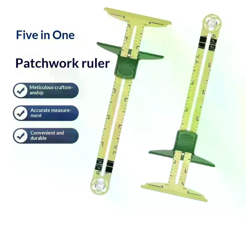 High Quality 5-IN-1 SLIDING GAUGE WITH NANCY Measuring Sewing Tool Patchwork Tool Ruler Tailor Ruler Tool Accessories Home Use