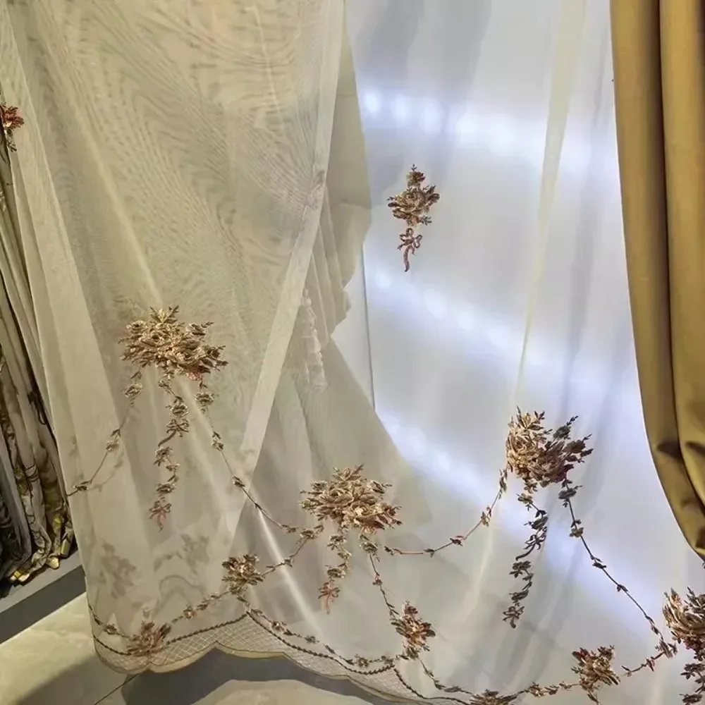 

Custom rose jacquard velvet thickened spliced blackout curtains for the living room and bedroom