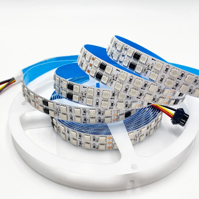 WS2811 Double Row LED Strip Lights Dream Color 24V 168 LED/M 1903IC  5050 RGB Full Color Addressable Pixel Flexible Tape 16mm