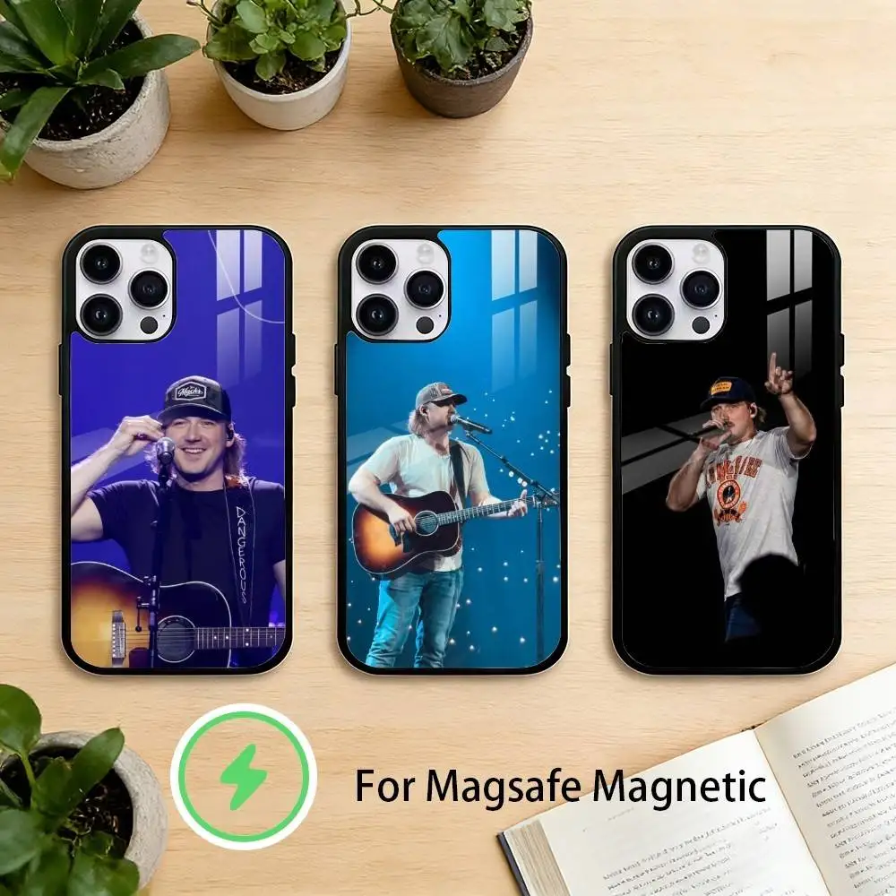

Singer Morgan Wallen Phone Case For iPhone 17 16 15 14 13 12 Pro Max Plus for Mirror Wireless Magnetic Cover