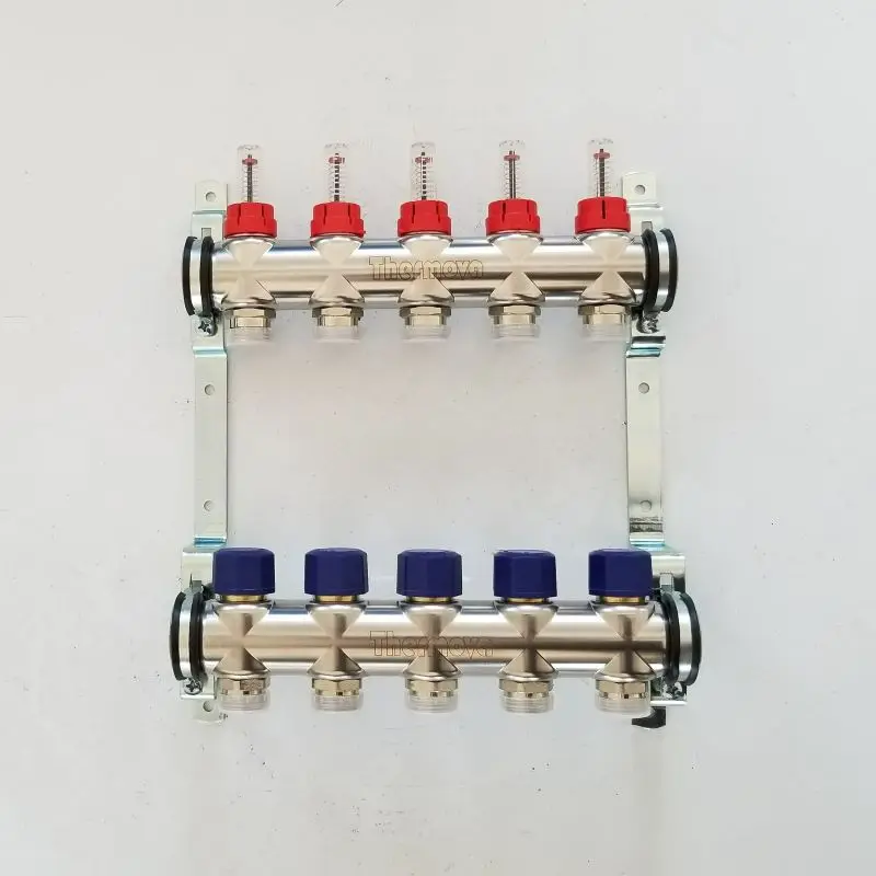 

Underfloor Heating Geothermal Water Distributor, Bamboo Shaped Stainless Steel Flow Meter Water Distributor