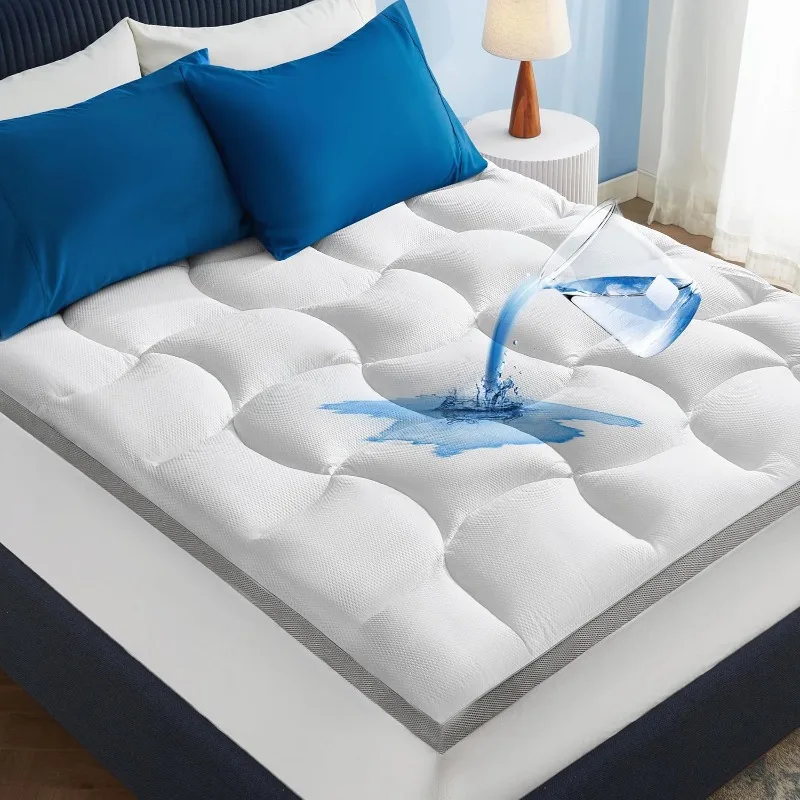 

King Mattress Topper - Pillow Top King Mattress Protector with 8-21 Inches Deep Pocket