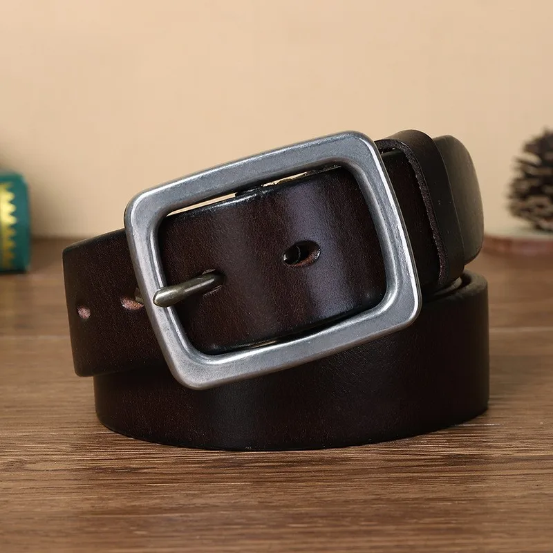 Thickened and stainless belt men's leather pure fashionable versatile youth