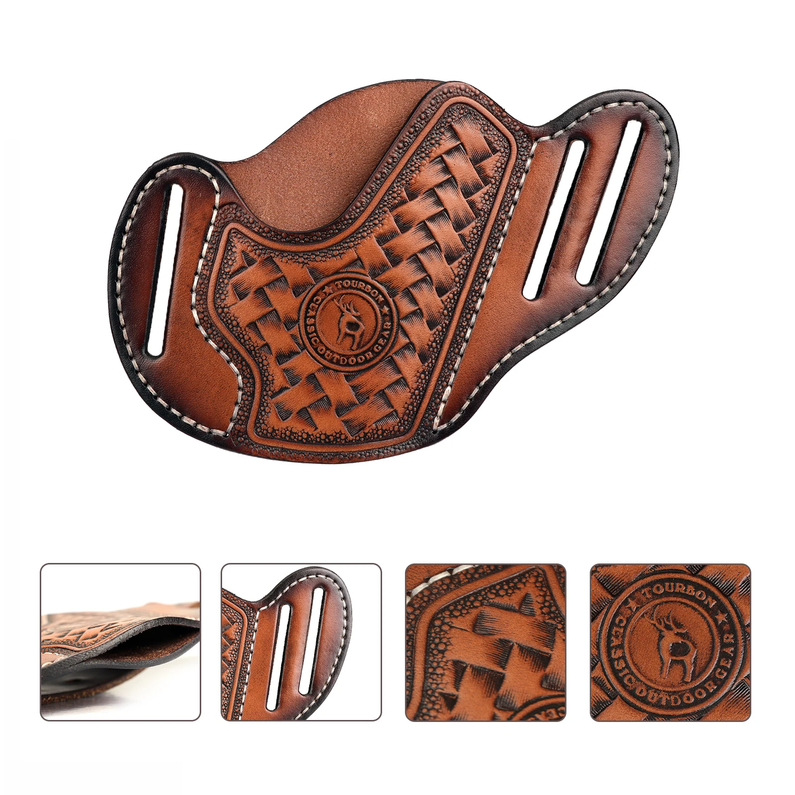 

Кожаная кобура Tourbon для пистолета, крепление на ремень OWB, для револьвера Ruger, коричневая, охотничьи аксессуары