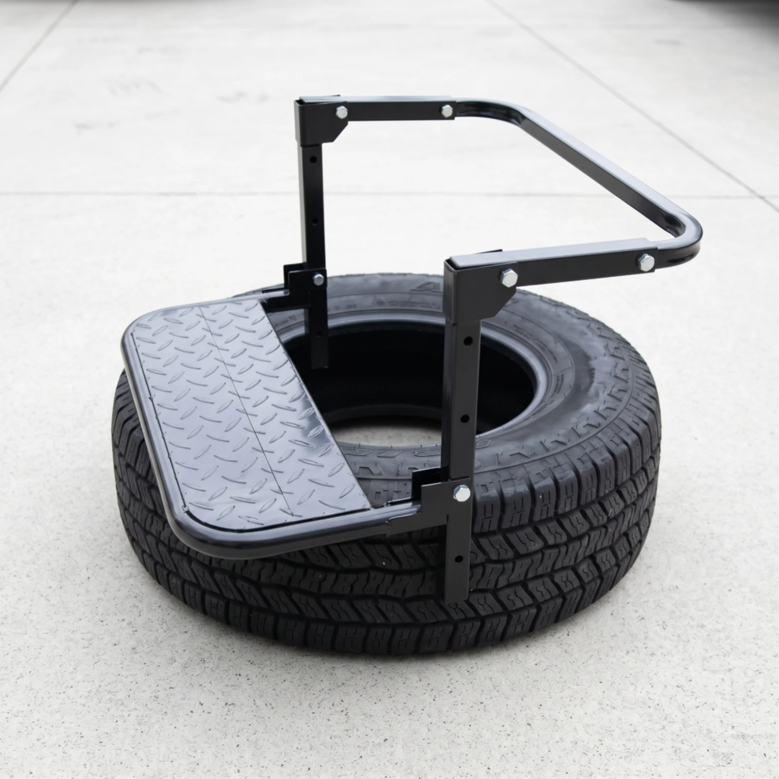 Truck Tire Step Portable over the Tire Step Textured Steel for SUV Owners, Roof Rack Access, Car Washing