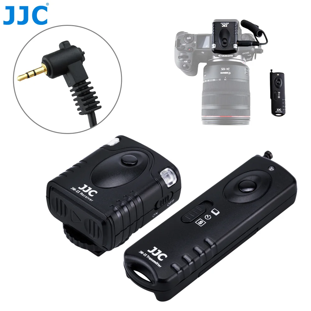 JJC Wireless Remote Control for Canon EOS 60D 70D 77D 80D 90D EOS R8 R5 Mark II R R6 RP M5 M6 Mark II with Sub Mini Connection