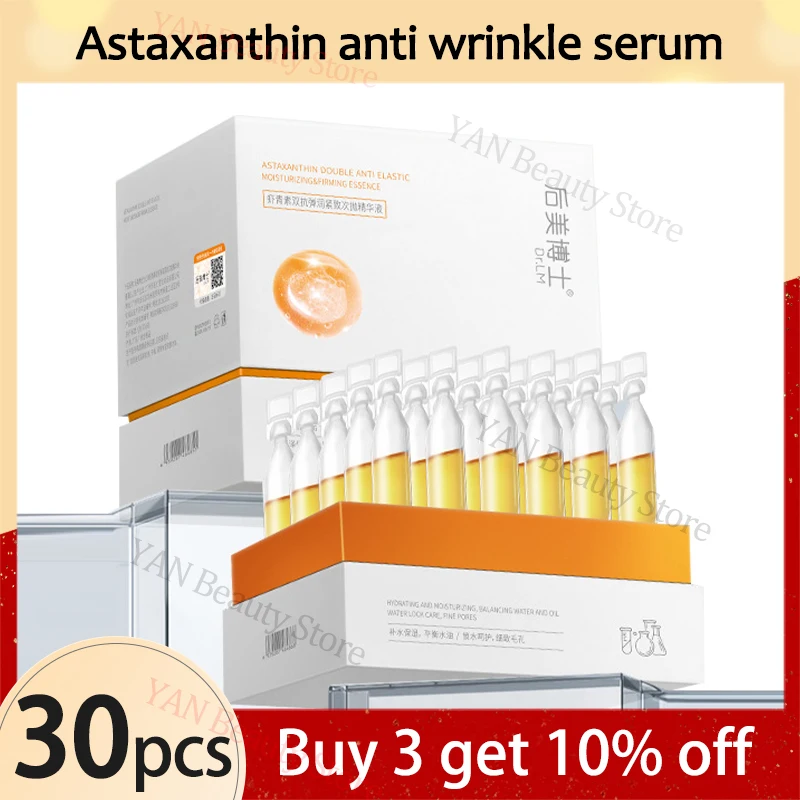 

30Pcs Astaxanthin Anti Aging Wrinkle Firming Serum Nicotinamide Deep Moisturizing Elastic Essence Nourish Brighten Face SkinCare