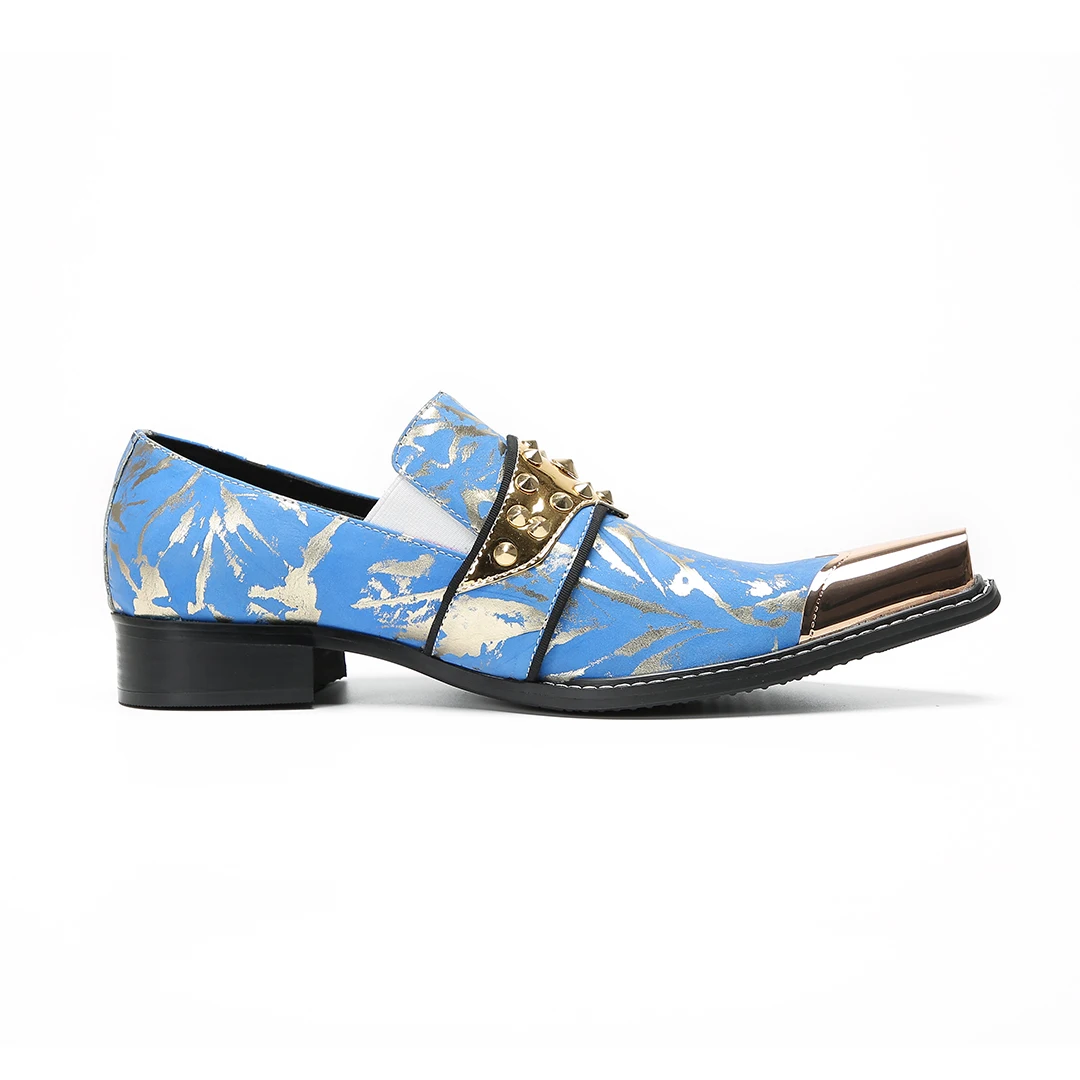 New Fashion Print Metallic Pointed-Toe Men's Dress Shoes Formal Low-Cut Spring/Summer/Fall/Winter Party Shoes Loafers