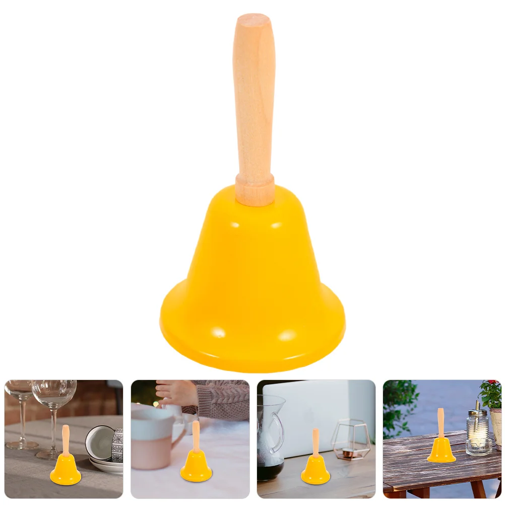 

3pcs Hand Metal Iron Loud Ringing Bell Wooden Handle For Dinner Alert Elderly Care Classroom Wedding Reception Desk Use Service