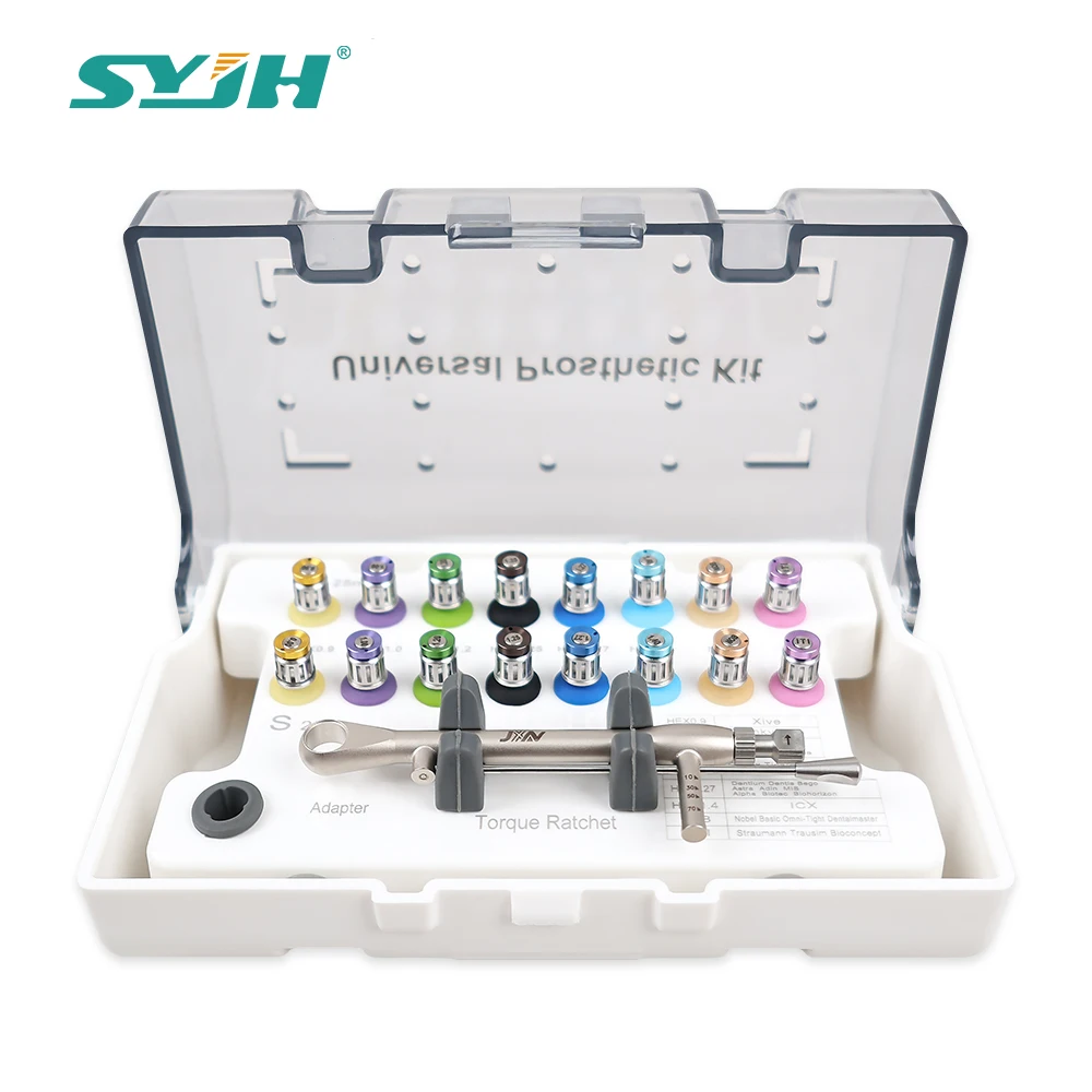 

SYJH 16Pcs Dental Implant Restoration Tool Kit Universal Implant Driver Kit Screw Driver Universal Restoration Tools Equipment