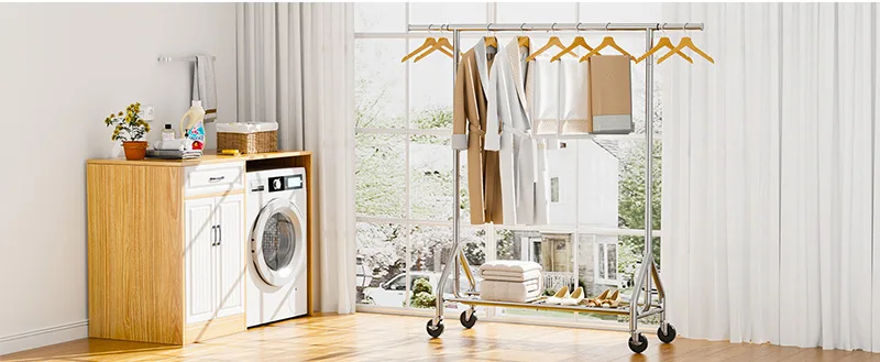 Heavy Duty Clothes Rack Load 450 LBS, Metal Garment Rack, Standing Rolling Clothing Rack for Hanging Clothes with Sturdy Wheels
