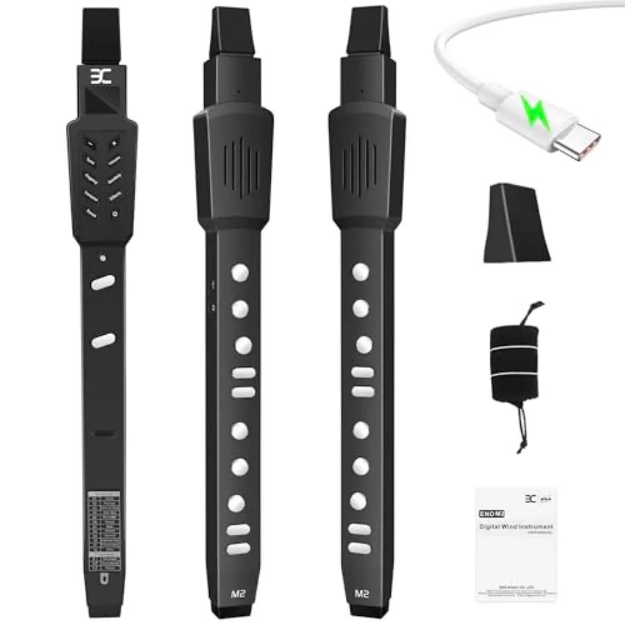 

EX Electric Digital Wind Instrument Electric Saxophone with 12 Tones 3 Fingering Modes 3-Octave Range Auto Vibrato Transpose Bl