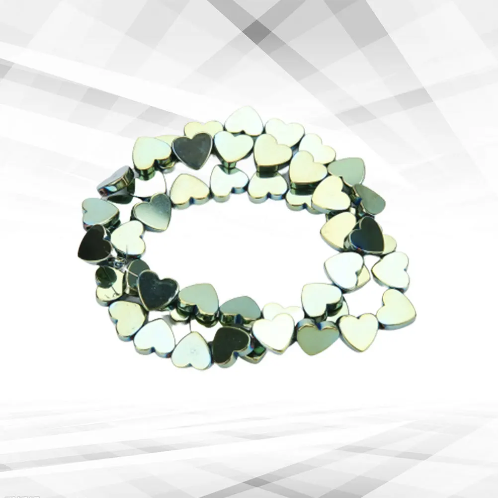 50Pcs Creative DIY Bead Accessories 6Mm Green Hollow Heart Stone Beads Smooth Finish Mini Hole for Home Decor Door Window