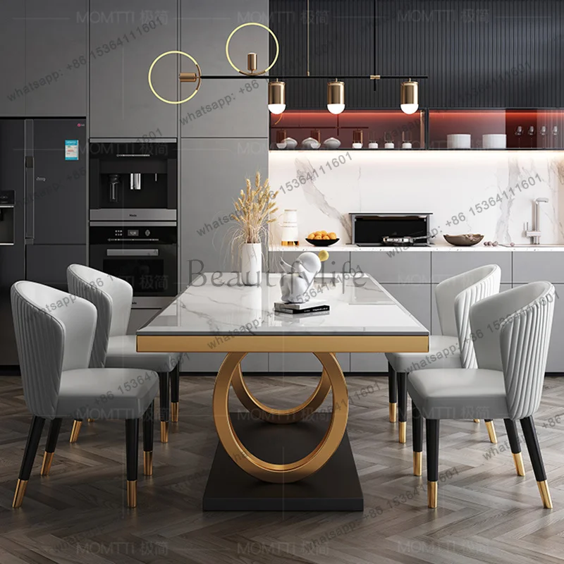 6 People Kitcjen Dining Table Set Coffee Console High Marble Side Table Eat Top Multifunctional Muebles Para El Hogar Furniture
