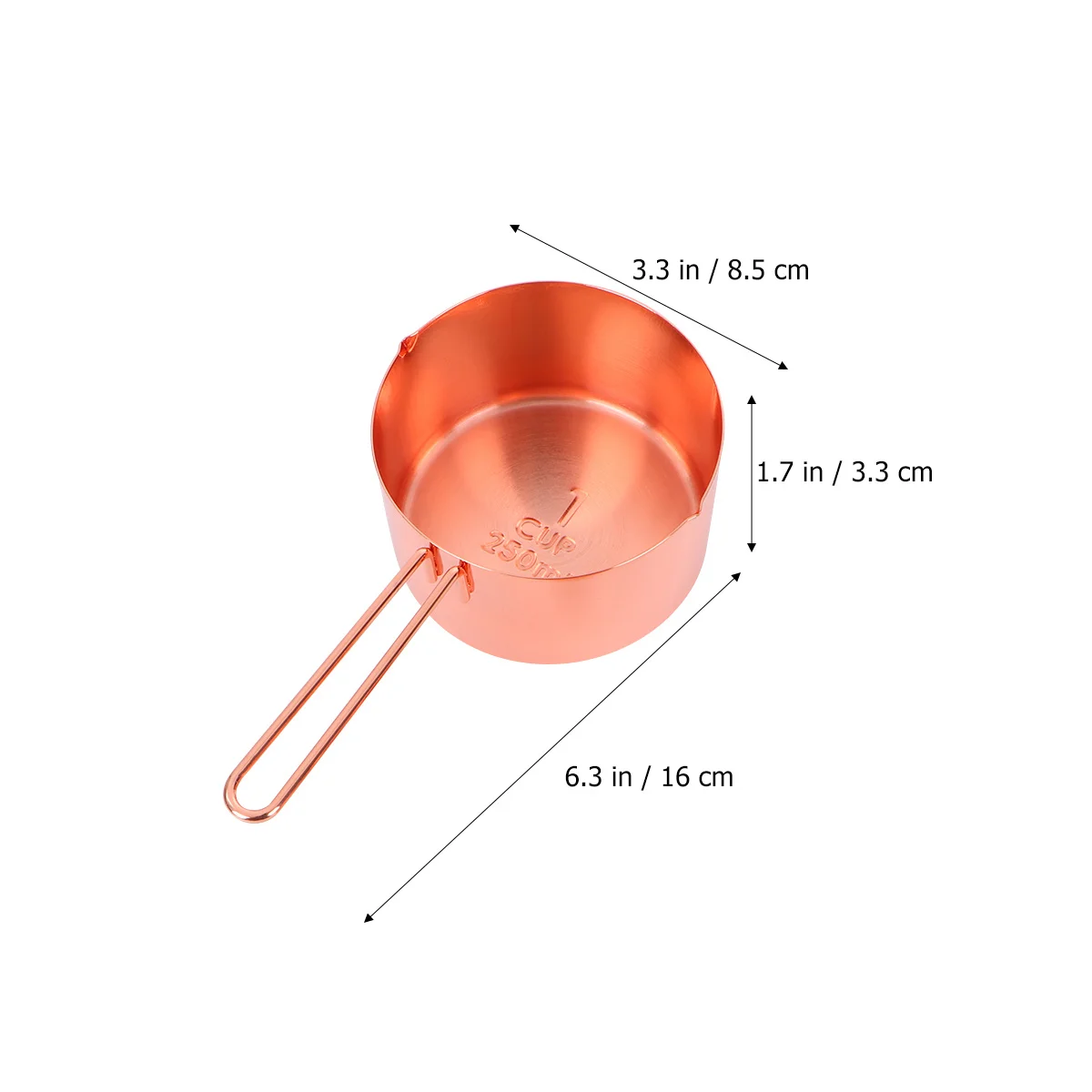 

4pcs Stainless Steel Measuring Cups Set Rose Gold 1Cup 250Ml 1/2Cup 125Ml 1/3Cup 60Ml 1/4Cup 60Ml Detachable Measure Spoons