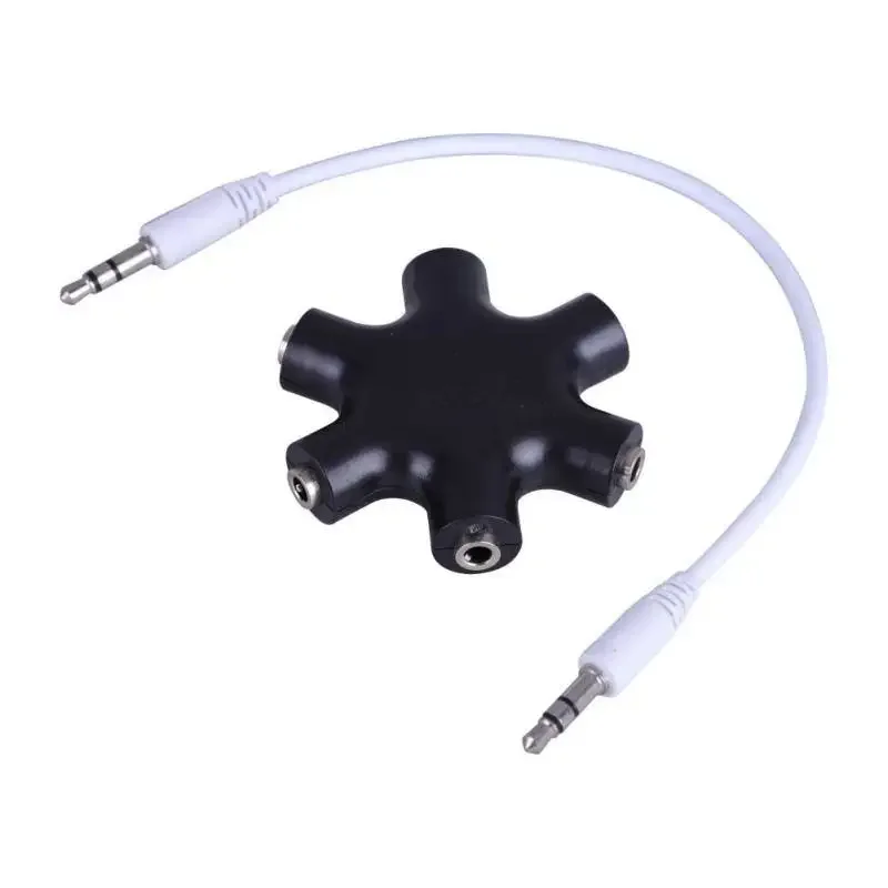 3.5mm Audio Aux Cable Splitter 1 Male To 5 Female Headphone Port 3.5 Jack Share Adapter for Tablet MP3 MP4 Mobile Phone